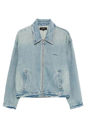 Giacca denim di cotone azzurro PURPLE BRAND | M6087FZJP325MIDINDIGO